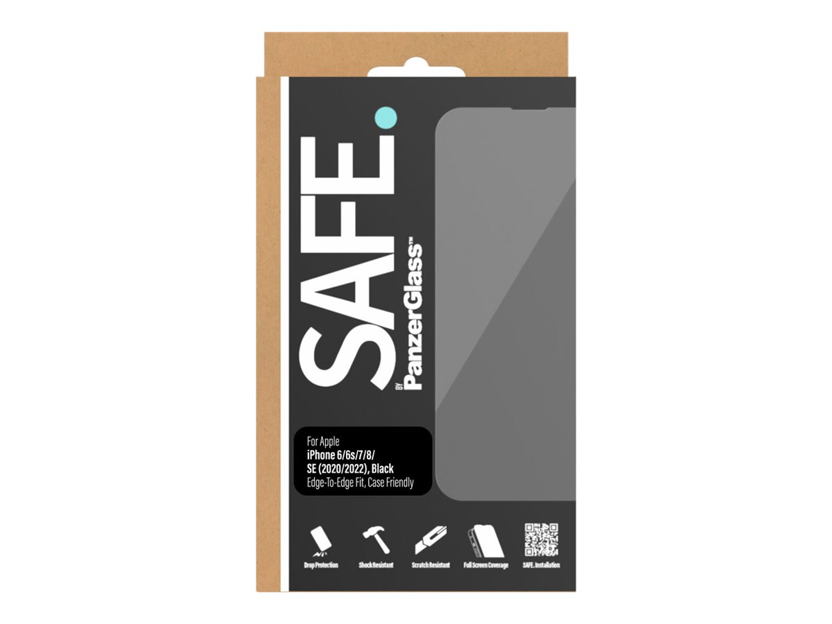 SAFE. by PanzerGlass Sort Transparent Apple iPhone 6, 6s, 8 (4.7 tommer), SE (2. generation), SE (3rd generation) | På lager | Stort udvalg, billige priser levering