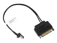 EkWaterBlocks 3-stiftet blæserstikforbindelse (male) - 15 pin Serial ATA strøm (male) Sort 15cm Strømforsyningsadapter
