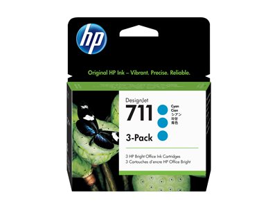 HP 711   3x Cyan                Tintenpatrone