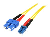 StarTech.com 1m Fiber Optic Cable - Single-Mode Duplex 9/125 - LSZH - LC/SC - OS1 - LC to SC Fiber Patch Cable (SMFIBLCSC1) -