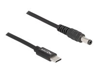 DeLOCK 24 pin USB-C (male) - Strøm DC jackstik 5,5 mm (ID: 2,1 mm) (male) Sort 1.5m Strømkabel