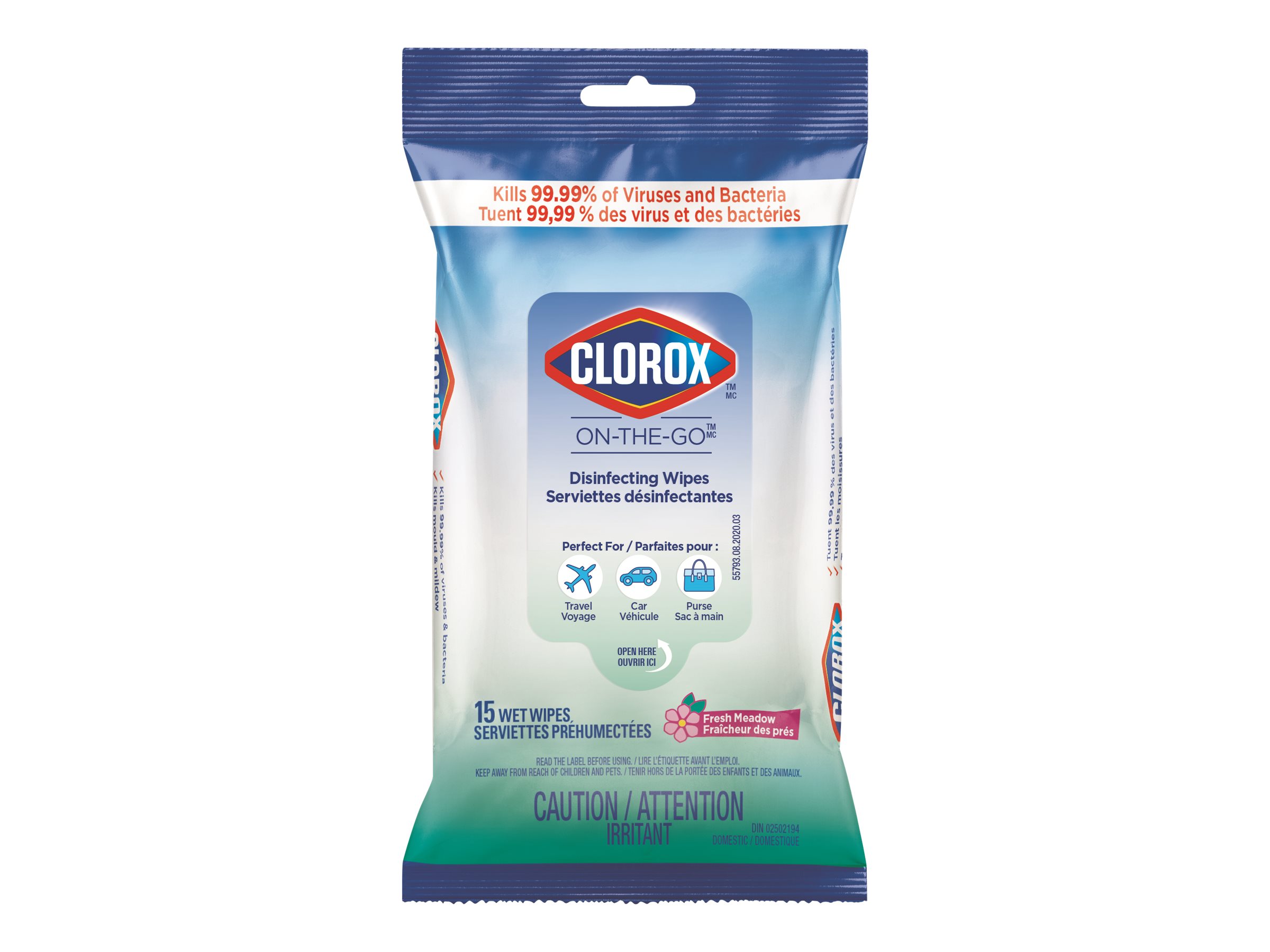 Clorox On-The-Go Disinfecting Wipes - Fresh Meadow - 15s