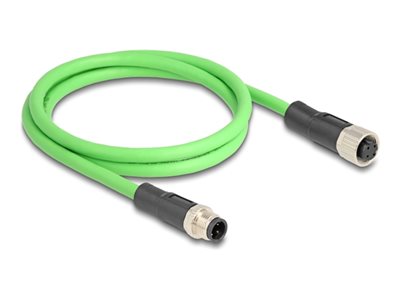 DELOCK M12 Kabel D-kodiert 8 Pin St. zu Bu. PUR (TPU) 1 m