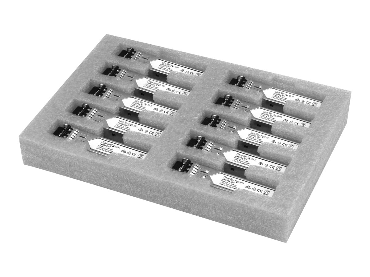 StarTech.com 10 pack HPE J4858C Compatible SFP Module, 1000BASE-SX, 1GbE Multi Mode (MMF) Fiber Optic Transceiver, 1 Gigabit Ethernet SFP, LC Connector, 550m, 850nm, DDM, HPE 1400, 1700, 1820 - Lifetime Warranty (J4858C10PKST) - Transceiver modul SFP (mini-GBIC) - 1GbE – foto 2