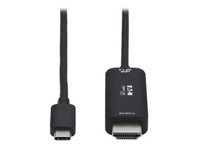 Tripp Lite USB C to HDMI Adapter Cable, 4K 60Hz, HDR, HDCP 2.2, DP 1.4 Alt Mode, Black 6ft