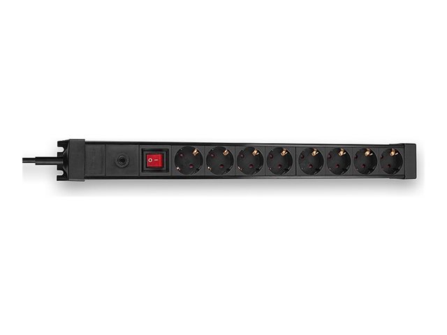 Multiprise 8 prises Schuko avec interrupteur, noir