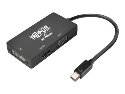 Tripp Lite Keyspan Mini DisplayPort 1.2 to VGA/DVI/HDMI All-in-One Converter Adapter, 4K x 2K HDMI @ 60 Hz, Black