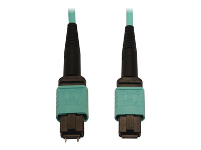 Eaton Tripp Lite Series 40/100/400G Multimode 50/125 OM3 Fiber Optic Cable (12F MTP/MPO-PC M/F), LSZH, Aqua, 10 m (32.8 ft.)