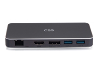 C2G USB-C 7-in-1 Dual Display MST Docking Station with HDMI, DisplayPort, Ethernet, USB, and Power Delivery up to 100W - 4K 60Hz
