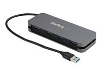 StarTech.com Hub USB 3.0 à 4 Ports - USB-A vers 4x USB-A - Mini Hub USB 3.1 Gen 1 Type-A SuperSpeed 5Gbps - Alimenté par Bus - Concentrateur USB avec Câble 28cm et Gestion des Câbles (HB30AM4AB)