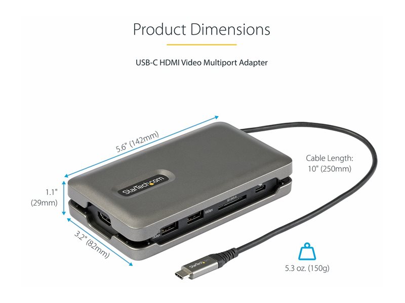 StarTech.com Adaptateur Multiport USB-C - Hub HDMI/PD