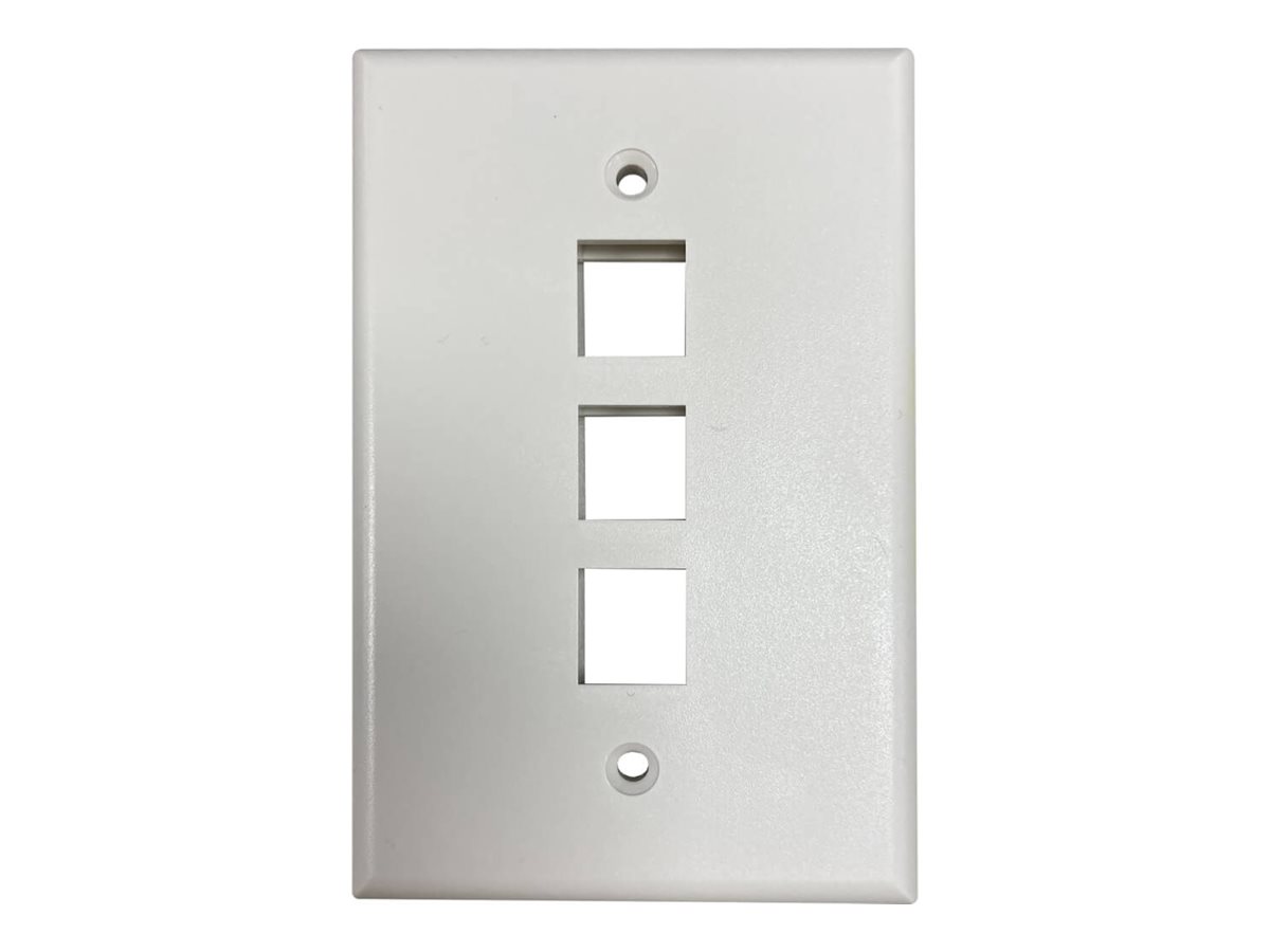 Eaton Tripp Lite Series 3-Port Single-Gang Keystone Wall Plate, Antibacterial, Ivory Matte, TAA