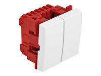 Delock Easy 45 2-gang Switch 1-pole 1-way 45 x 45 mm, white