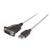 Manhattan USB-A to Serial Converter cable, 45cm, Male to Male, Serial/RS232/COM/DB9, FTDI FT232RL Chip, Black/Silver cable, Three Years Warranty, Polybag