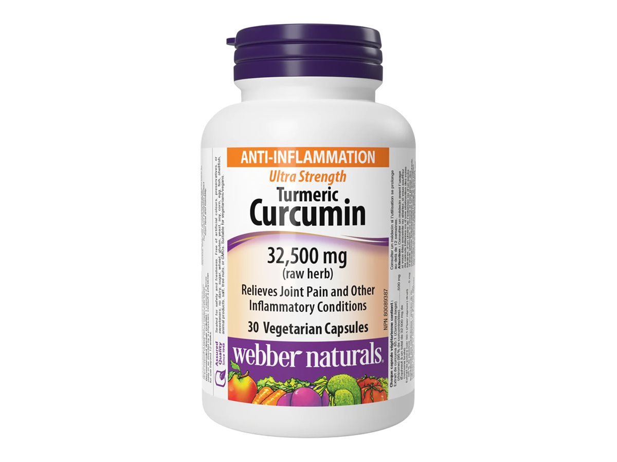 Webber Naturals Ultra Strength Turmeric Curcumin Vegetarian Capsules ...