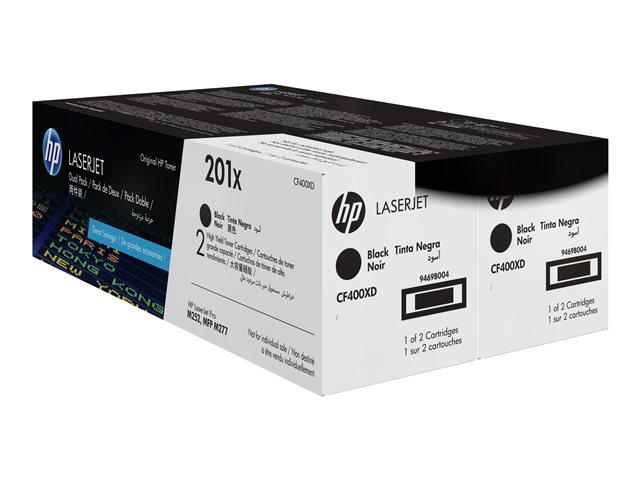 Image of HP 201X - 2-pack - High Yield - black - original - LaserJet - toner cartridge (CF400XD)