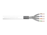 DIGITUS Professional CAT 7 Kabel med afskærmning med folie og kobberfletning (SFTP 305m Bulkkabel Hvid RAL 9003