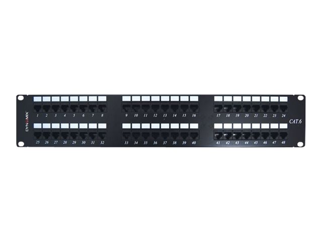 Dynamix PP-C6-48 patch panel 2U Product shot Front 79350