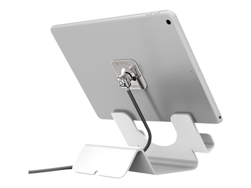 Compulocks Universal Tablet Holder with Keyed Cable Lock - Aufstellung - für Tablett - verriegelbar - hochwertiges Aluminium - weiß - Oberflächenmontage