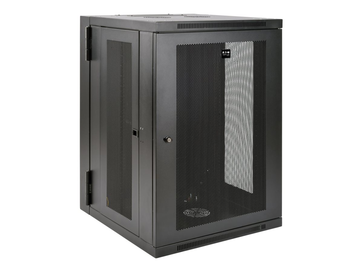 Tripp Lite 18U Wall Mount Rack Enclosure Server Cabinet Swinging Hinged Door Deep