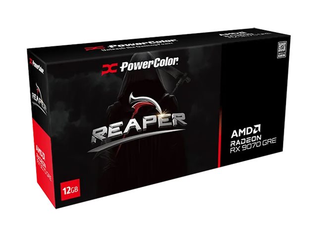 PowerColor Reaper graphics card Radeon RX 9070 GRE 12 Package view Left-angle 76900