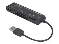 Manhattan USB-A Multi-Card Reader/Writer, 480 Mbps (USB 2.0), 79-in-1, Slim, Hi-Speed USB, Windows or Mac, Black, Three Year Warranty, Blister