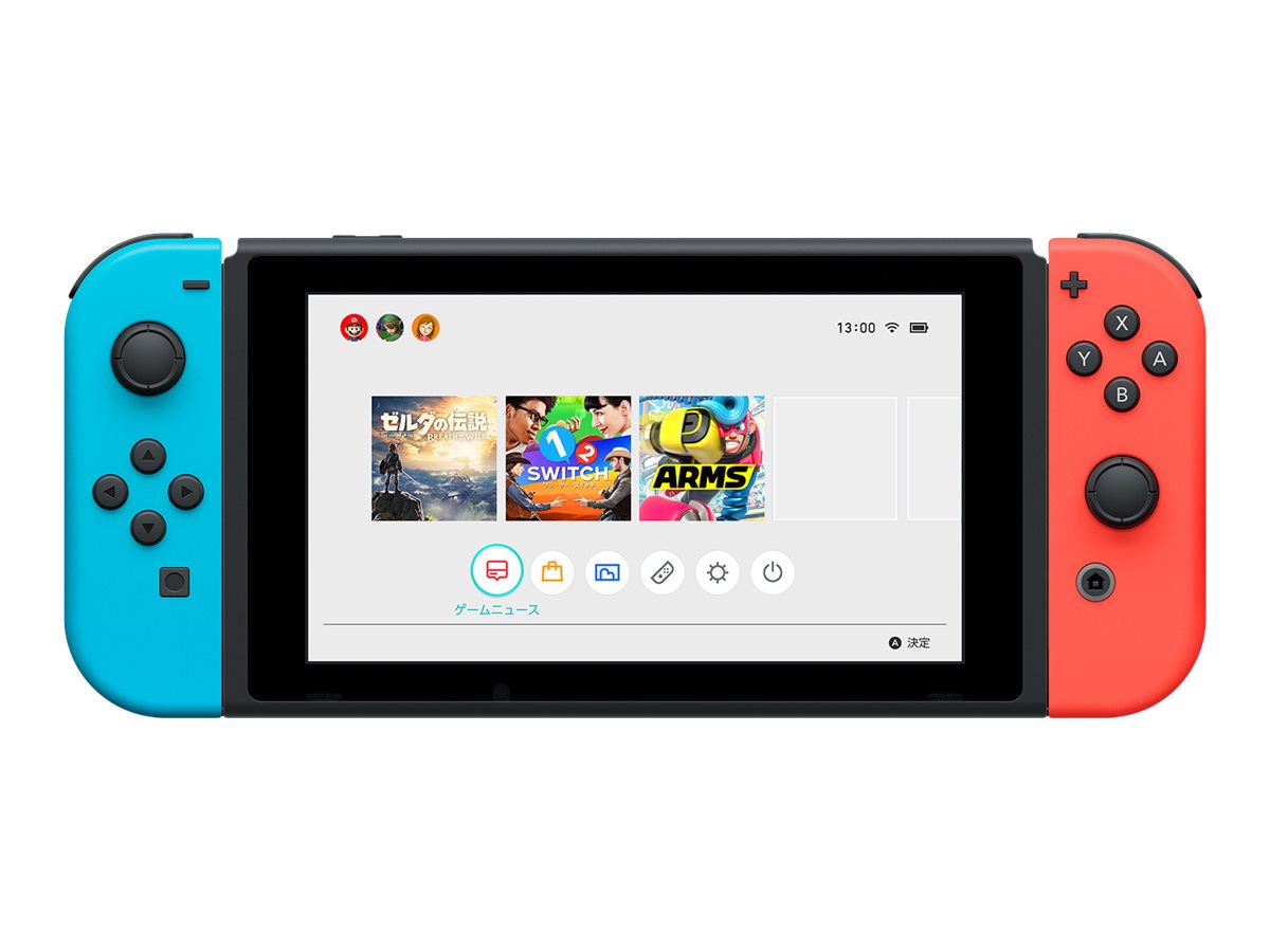Nintendo Switch with Neon Blue and Neon Red Joy-Con Game Console