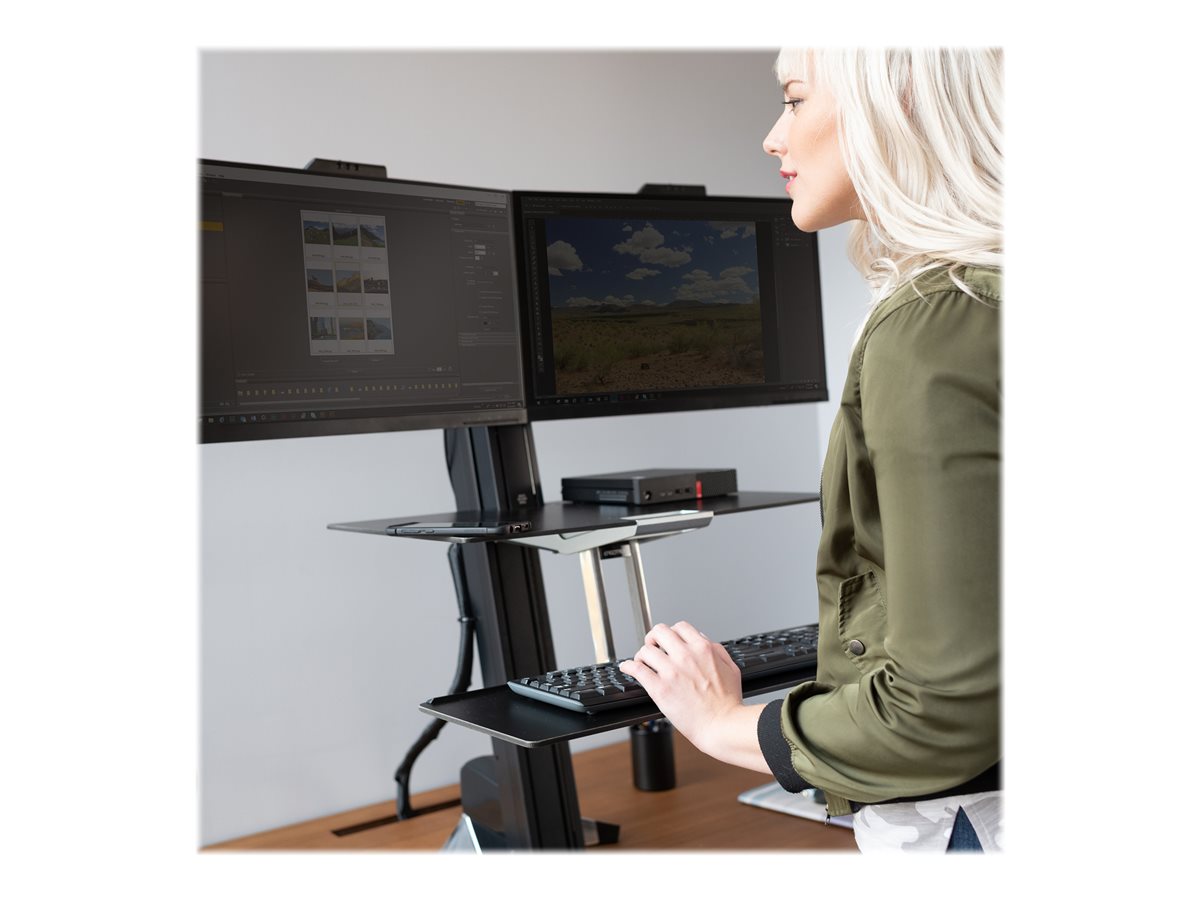 Ergotron WorkFit-S Dual Workstation - nástavec na stůl - hranatý - černá – foto 5