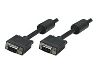 Manhattan VGA Monitor Cable (with Ferrite Cores), 1.8m, Black, Male to Male, HD15, Cable of higher SVGA Specification (fully 