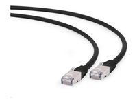 Cablexpert CAT 6a Kabel med afskærmning med folie og kobberfletning (SFTP 25cm Patchkabel Sort