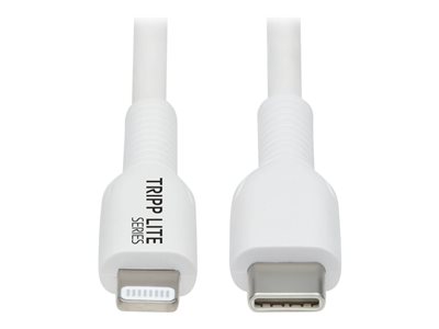 Eaton Tripp Lite Series Safe-IT USB-C to Lightning Sync/Charge Antibacterial Cable (M/M), MFi Certified, White, 2 m (6.6 ft.)