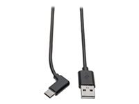 Tripp Lite USB 2.0 Hi-Speed Cable A to USB Type C USB C M/M Right-Angle 6ft - USB cable - USB Type A (M) to 24 pin USB-C (M) right-angled - Thunderbolt 3 / USB 2.0 - 6 ft - black