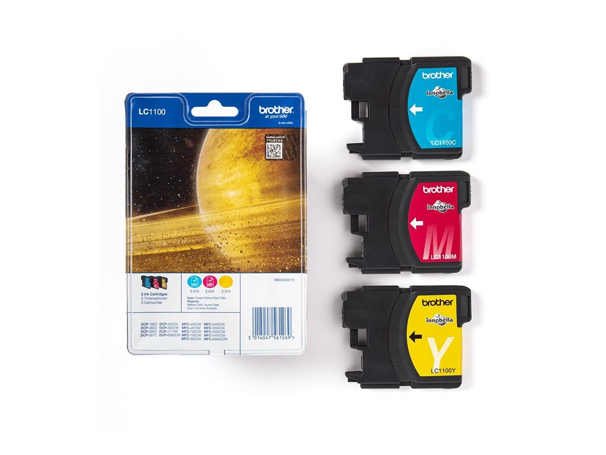 Brother LC1100RBWBP - žlutá, azurová, purpurová - originální - inkoustová cartridge – foto 2
