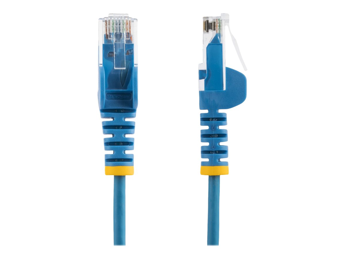 StarTech.com 1m Slim LSZH CAT6 Ethernet Cable, 10 Gigabit Snagless RJ45 100W PoE Patch Cord, CAT 6 10GbE UTP Network Cable w/Strain Relief, Blue, Fluke Tested/ETL, Low Smoke Zero Halogen - Category 6 - 28AWG (N6PAT100CMBLS) - patch kabel - 1 m - modrá – foto 2