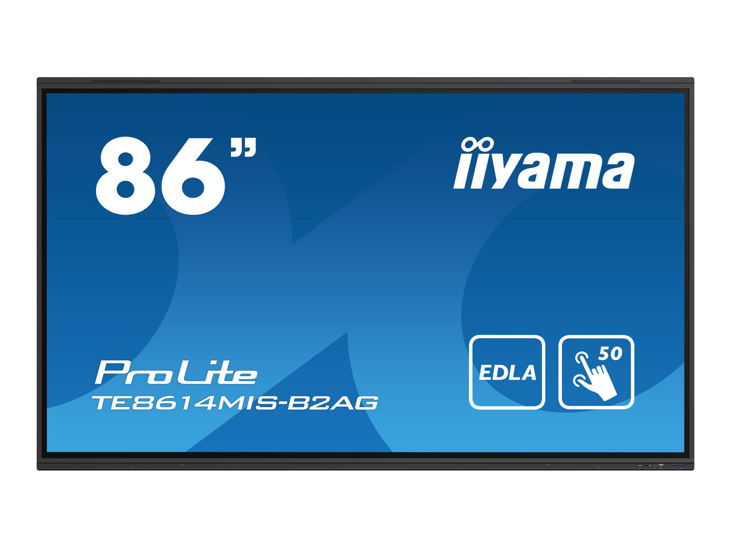 Iiyama Prolite Te8614mis B2ag 86 Class 856 Viewable Led Backlit Lcd Display 4k For Digital Signage Interactive Communication
