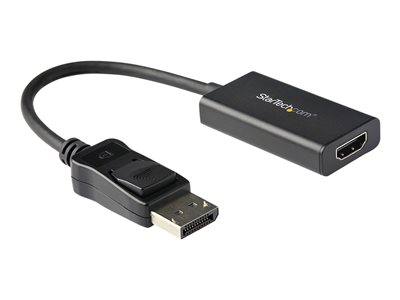 StarTech.com DisplayPort to HDMI Adapter, 4K 60Hz HDR10 Active DisplayPort 1.4 to HDMI 2.0b Video Converter, 4K DP to HDMI Adapter Dongle for Monitor/Display/TV, Latching DP Connector - Ultra HD, EMI Shielding (DP2HD4K60H)