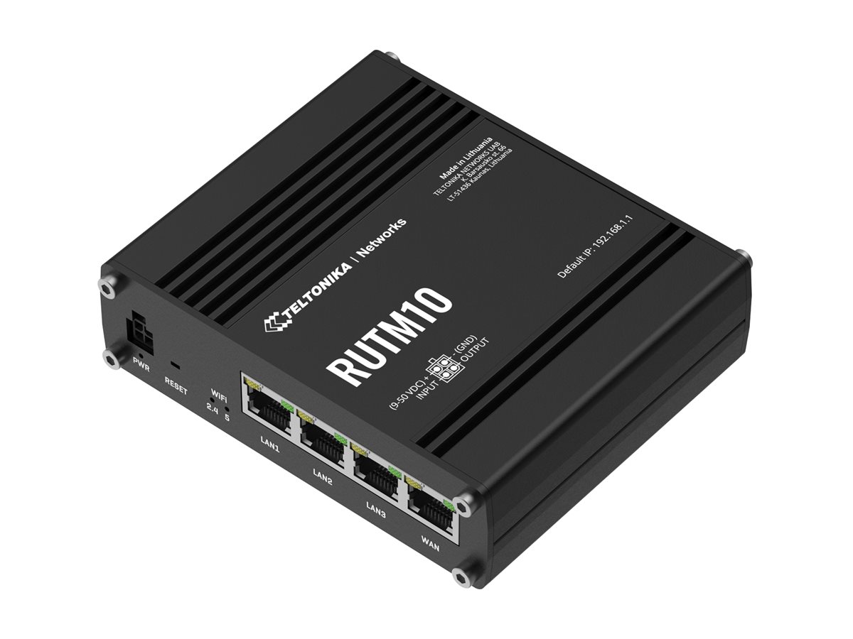 Teltonika RUTM10 wireless router Wi-Fi 5 DIN rail mountable surface-mountable Product shot Right side 77650