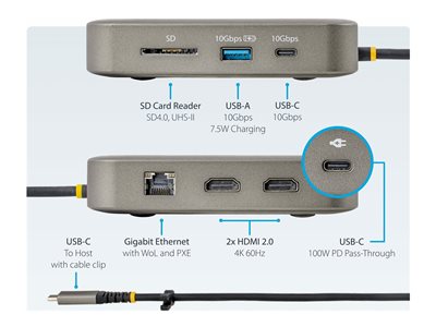 Product, StarTech.com Universal USB C multiport adapter - Apple M1/M2 Dual  Display compatible - DisplayLink Cert Dual 4K 60Hz HDMI 2.0b - 1xA/1xC USB  3.2 10Gbps hub