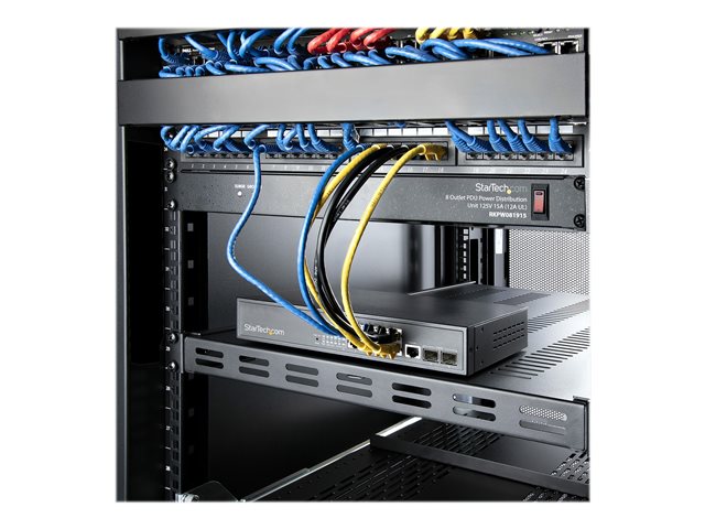 Image of StarTech.com Server Rack Shelf - 1U - Adjustable Mount Depth - Heavy Duty - rack shelf - 1U