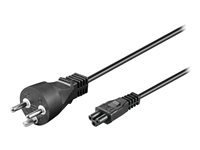 MicroConnect Strøm Type K (male) - Strøm IEC 60320 C5 Sort 1m Strømkabel