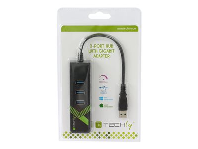 TECHLY USB3.0 auf RJ45 Gigabit mit HUB
