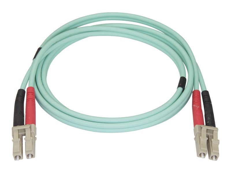 Câble Fibre Optique OM4 LC-LC 10 M - Languettes Push-pull, Gaine LSZH - Pour Réseaux 100G, Insensible Aux Courbures - Faible Perte, Compatible OM3 - Connexion Haute Performance