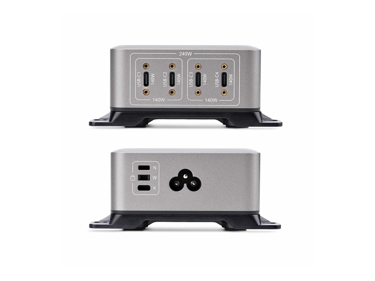 StarTech.com 4-Port USB-C Charger, 240W Total, Single Port 140W EPR síťový adaptér - s povrchovým montážním držákem - USB-C - 240 Watt – foto 7