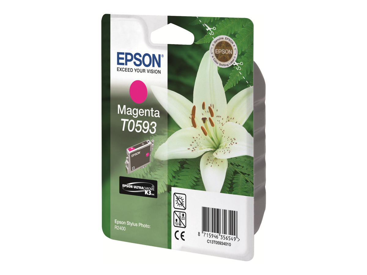 Epson T0593 magenta original ink Product shot Right-angle 79850
