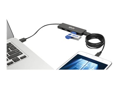Tripp Lite 4-Port Portable Slim USB 3.0 Superspeed Hub w/ Built In Cable