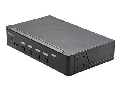 StarTech.com 4 Port HDMI KVM Switch, Single Monitor 4K 60Hz Ultra HD HDR, Desktop HDMI 2.0 KVM Switch with 2 Port USB 3.0 Hub (5Gbps) & 4x USB 2.0 HID Ports, Audio, Hotkey Switching, TAA