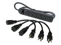 6-OUTLET POWER STRIP WITH SURGE SUPPRESSOR (3) 1FT OUTLET SAVER POWER EXTENSION