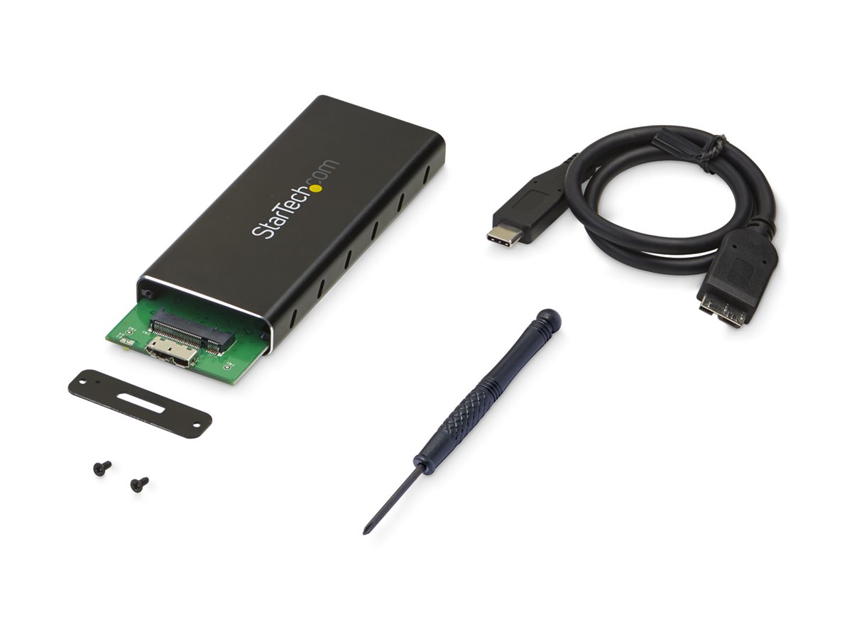 StarTech.com M.2 SSD Enclosure for M.2 SATA SSDs - USB 3.1 (10Gbps) with USB-C Cable - External Enclosure for USB-C Host - Aluminum (SM21BMU31C3) - kryt úložiště - SATA 6Gb/s - USB 3.1 (Gen 2) – foto 2