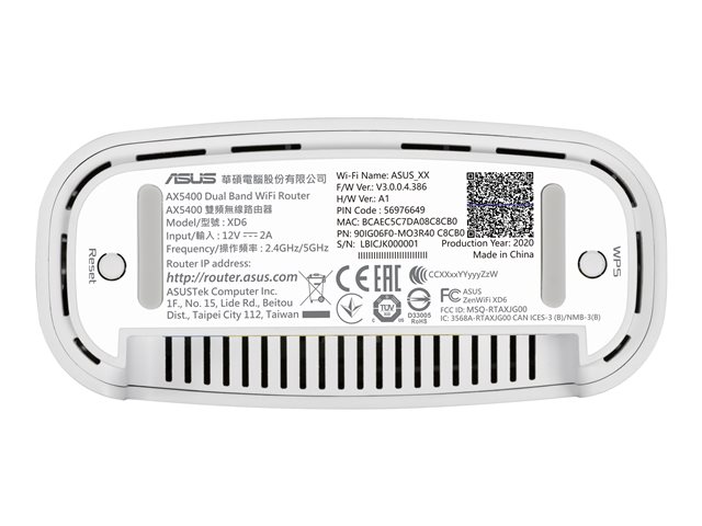 ASUS ZenWiFi AX XD6 1 Pack White 90IG06F0-MO3R60