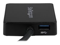 StarTech.com USB 3.0 to Dual Port Gigabit Ethernet Adapter w/ USB Port - 10/100/100 - USB Gigabit LAN Network NIC Adapter (USB32000SPT) - Network adapter - USB 3.0 - GigE - 1000Base-T - 2 ports - black